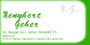 menyhert geher business card